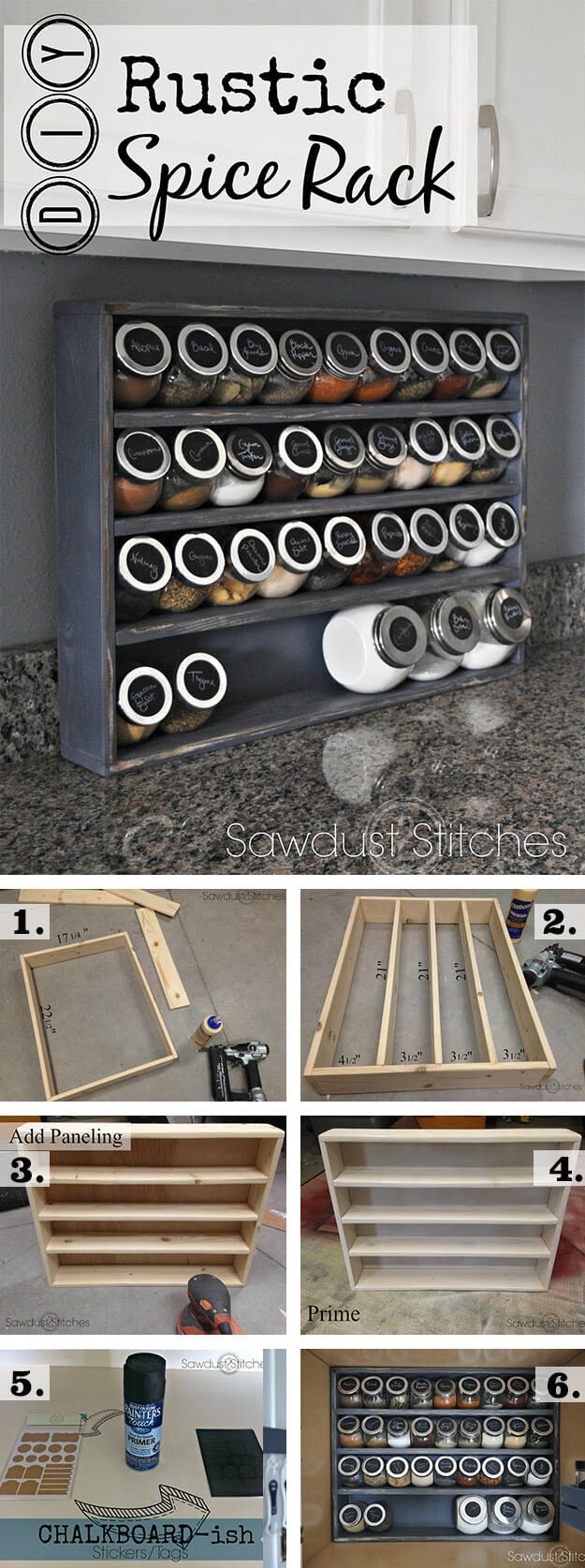 Easy Rustic DIY Spice Rack