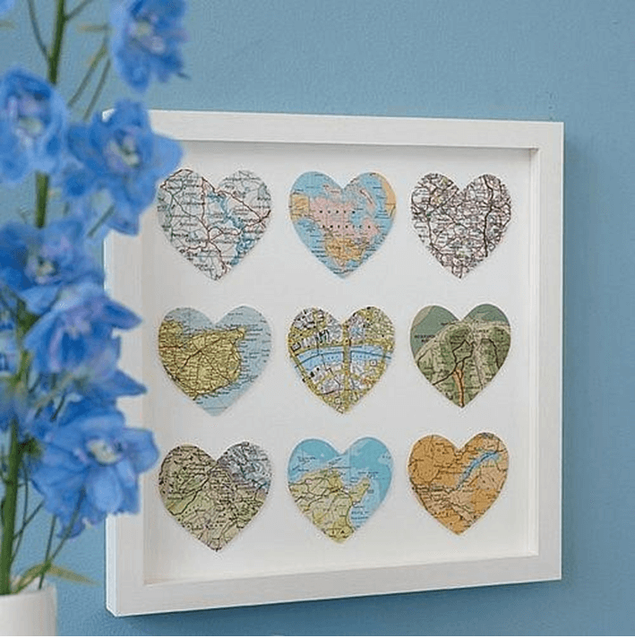 Framed Heart Map Cut-Outs Idea