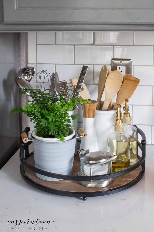 Lazy Susan Kitchen Gadget Organizer