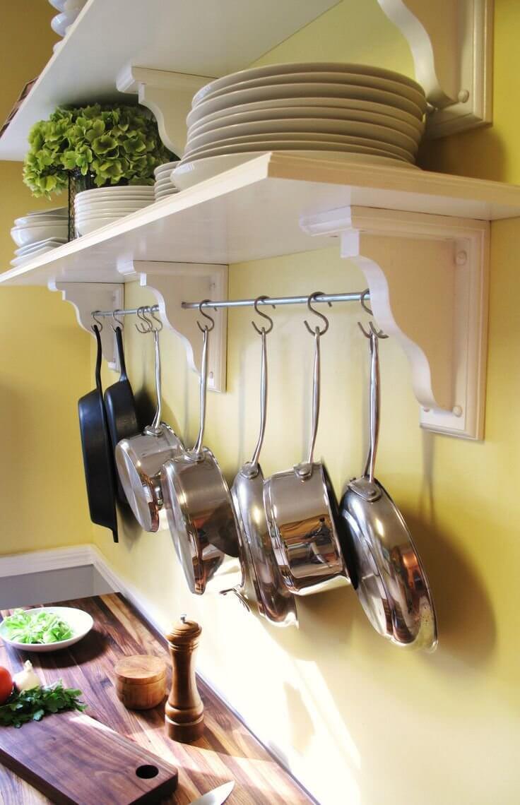 Pot Hanging Rail With S-Hooks