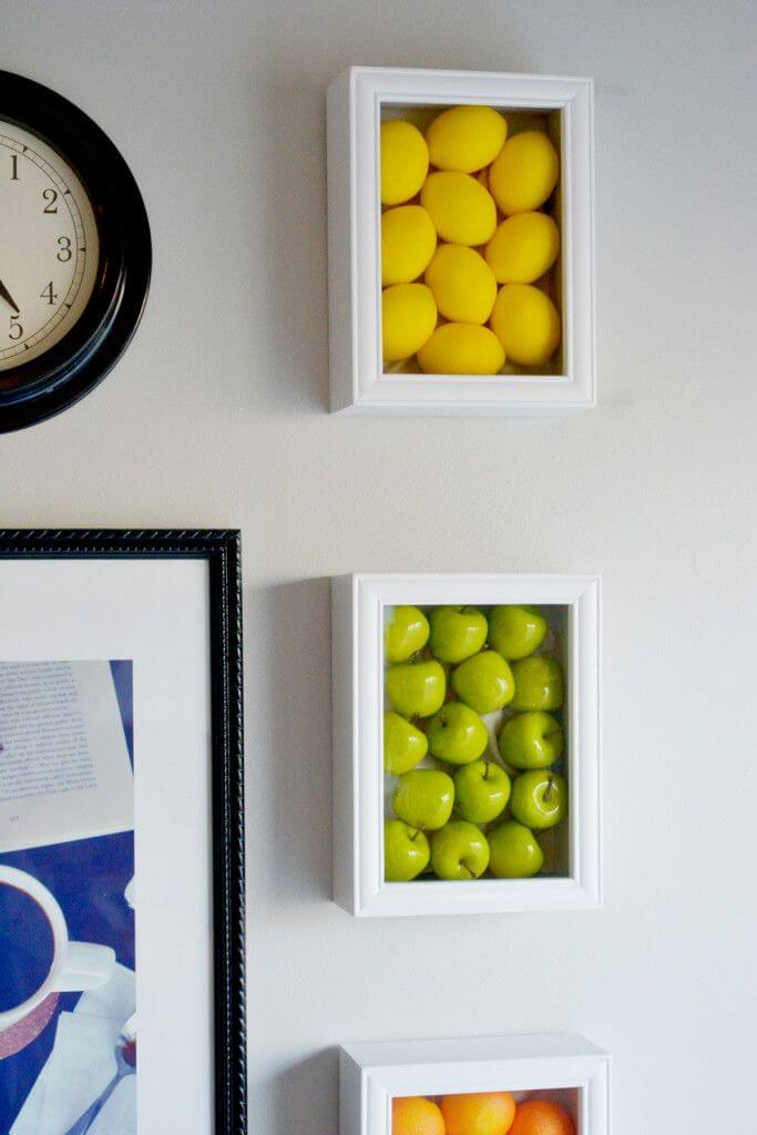 DIY Faux Produce Shadow Boxes