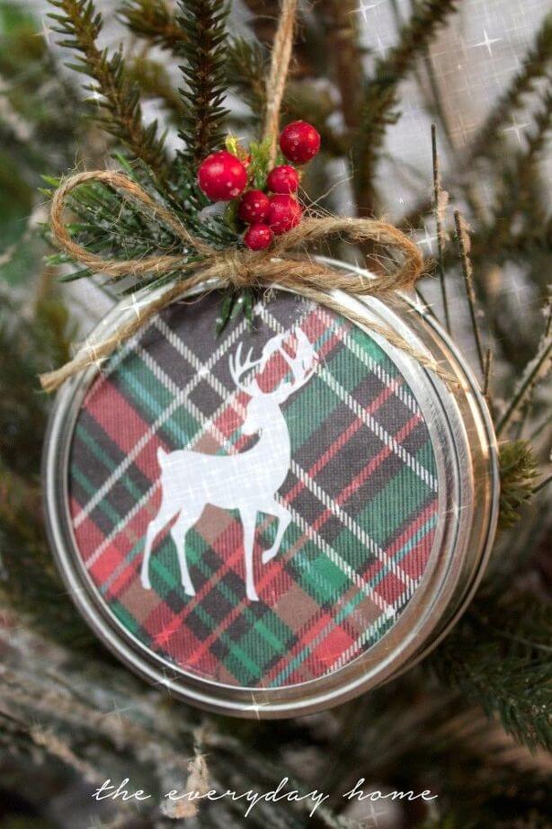 Mason Jar Lid Christmas Ornaments