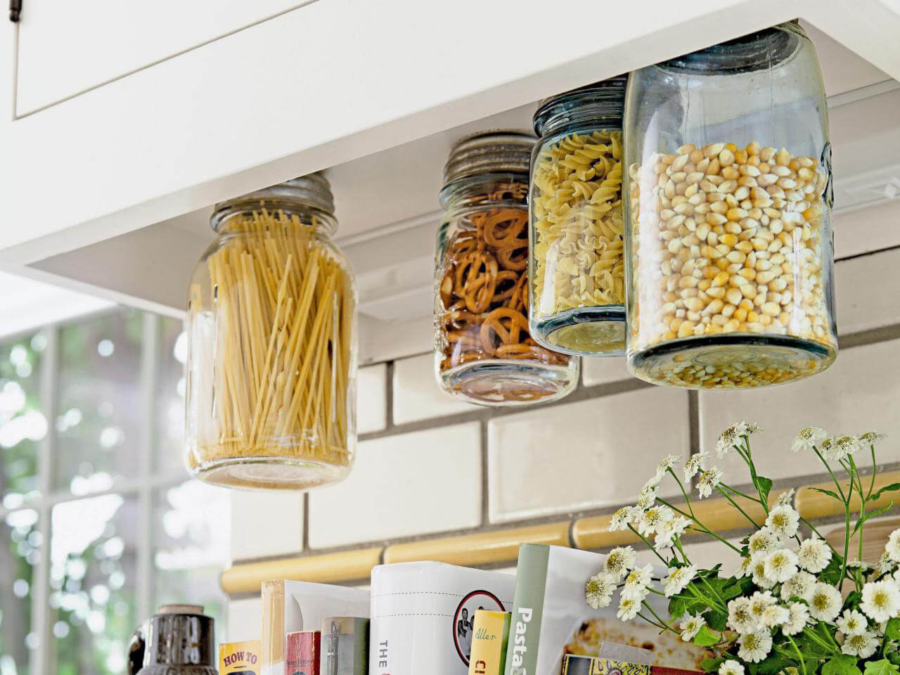 Under Cabinet Mounted Spice Jars