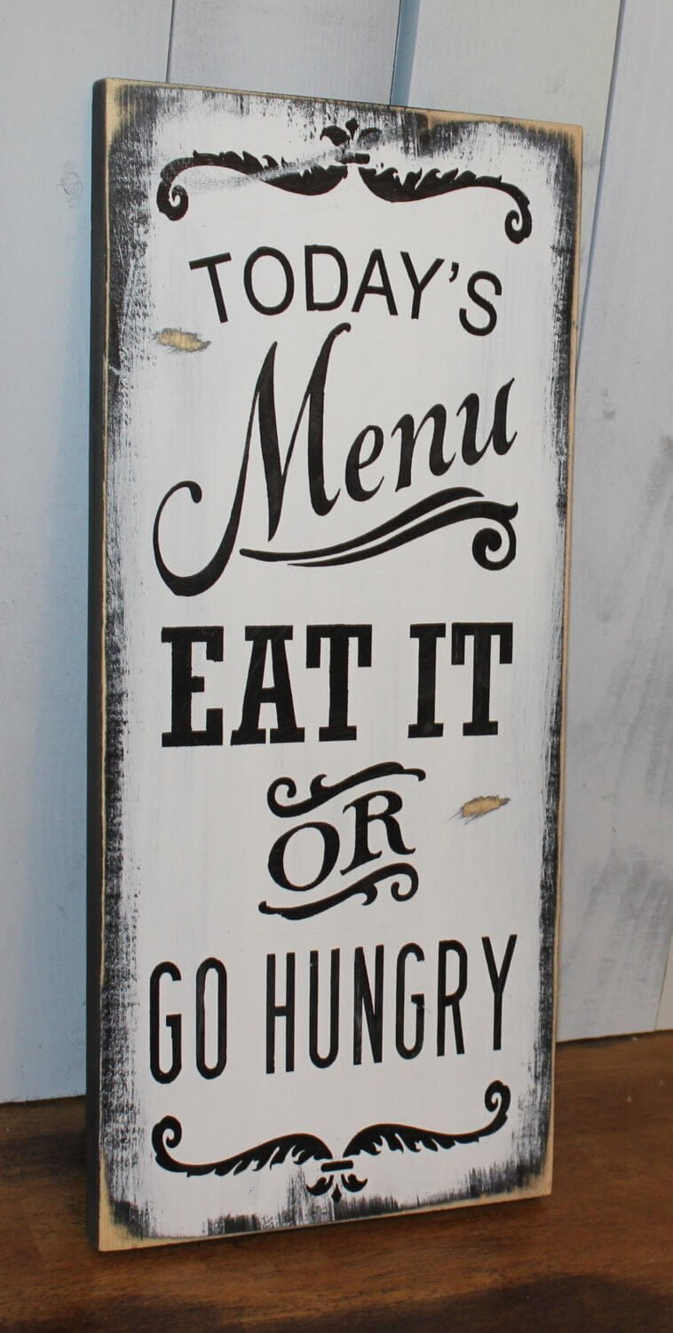 Cheeky "Today's Menu" Kitchen Wall Art