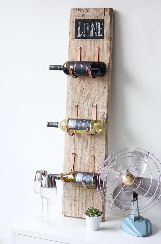 Rustic Wood Board Wine Rack