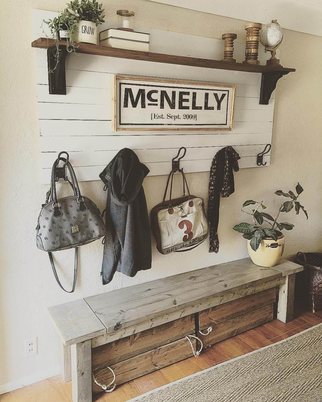 Personalized Mud Room Accessory Rack