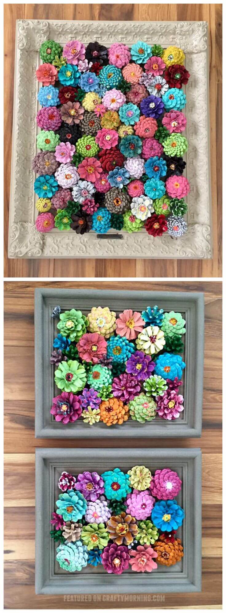 Vivid Pinecone Flowers In Rectangular Arrangement