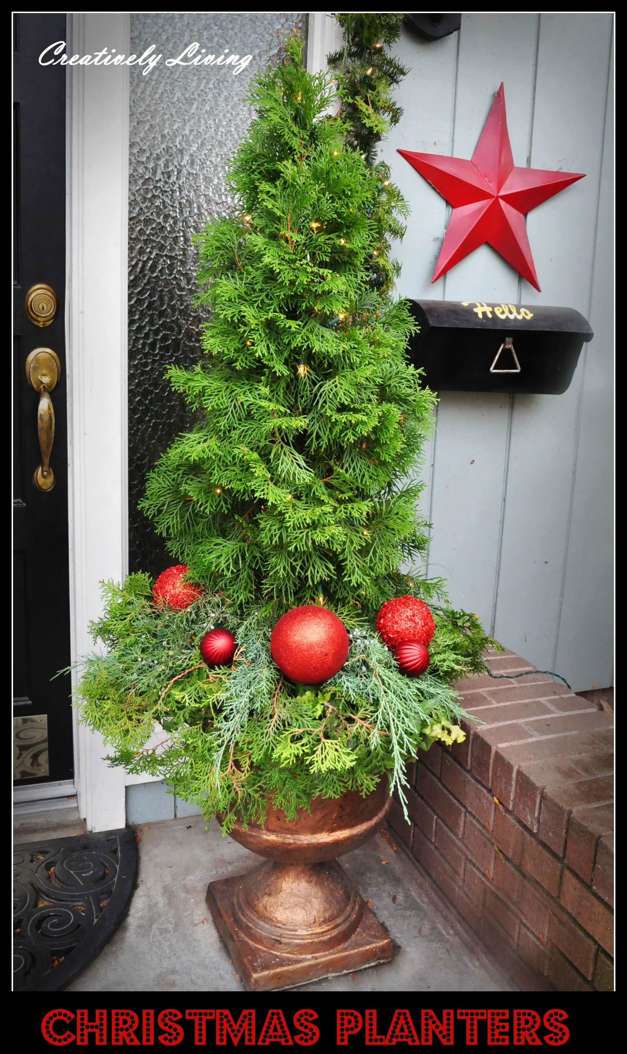 Christmas Tree with Ornaments Planter