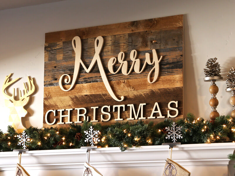 DIY "Merry Christmas" Wall Sign