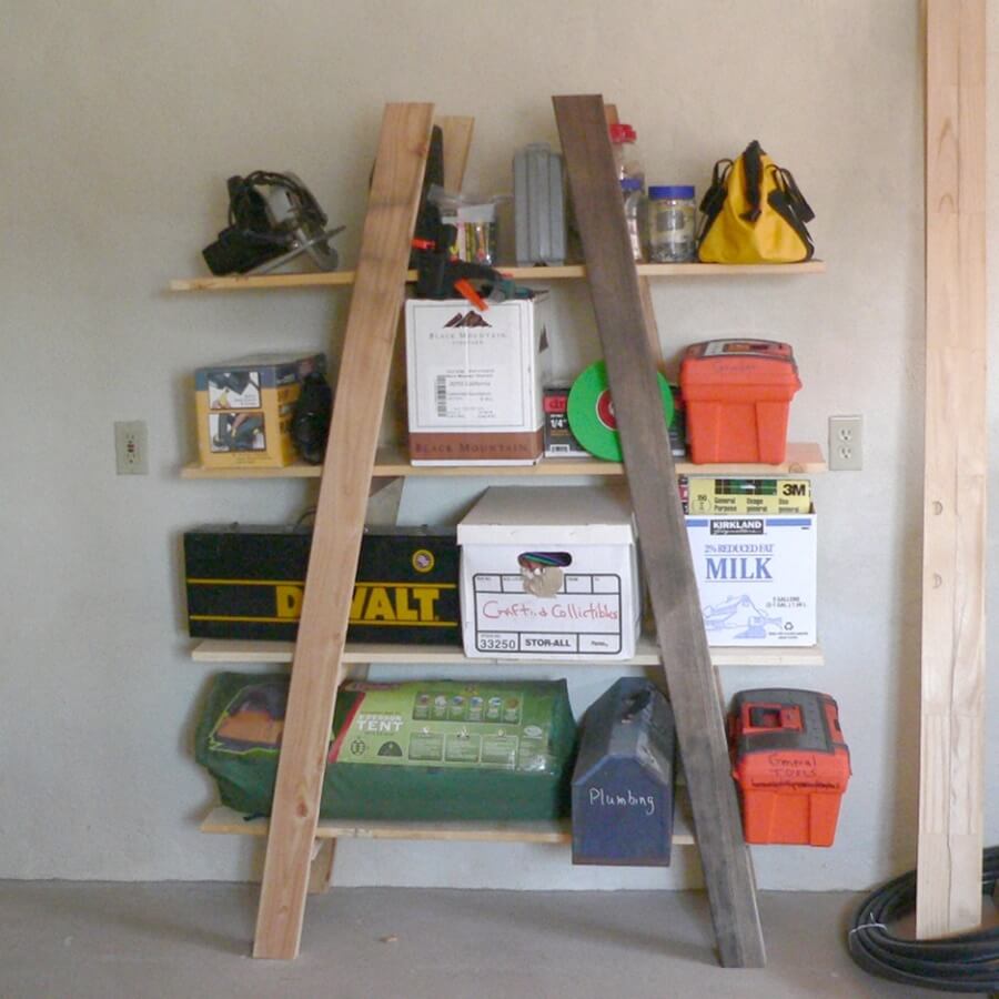 Rustic 2x4 Outdoor Supply Shelf