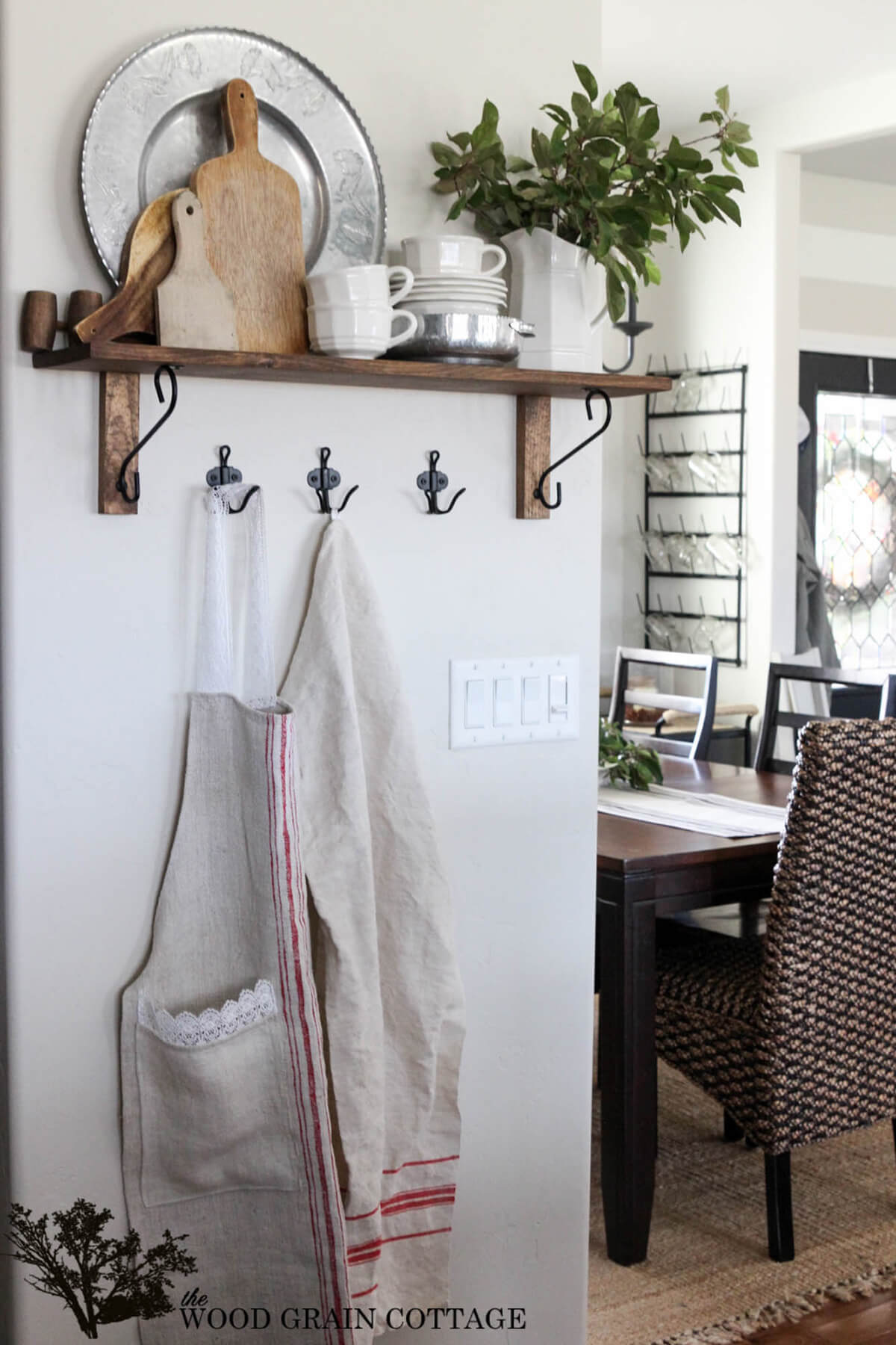 Apron Hooks and Kitchen Organizer Shelf