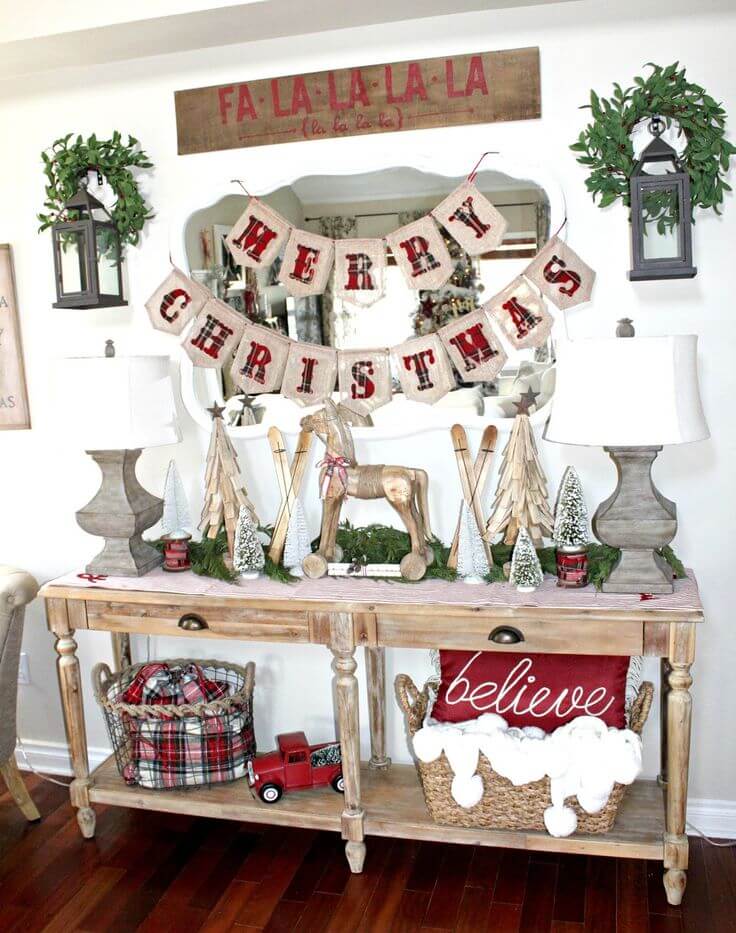 Red, White, and Wood Holiday Decor Inspiration