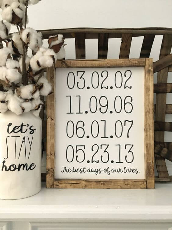 Rustic Wood Frames Dates to Remember