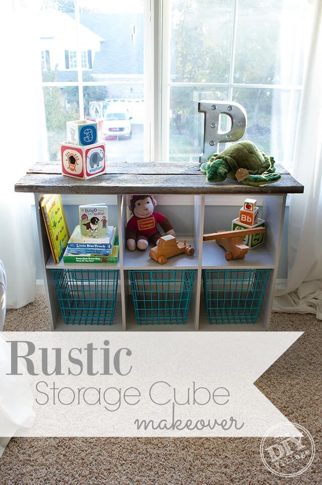 Cube Storage Unit Rustic Makeover