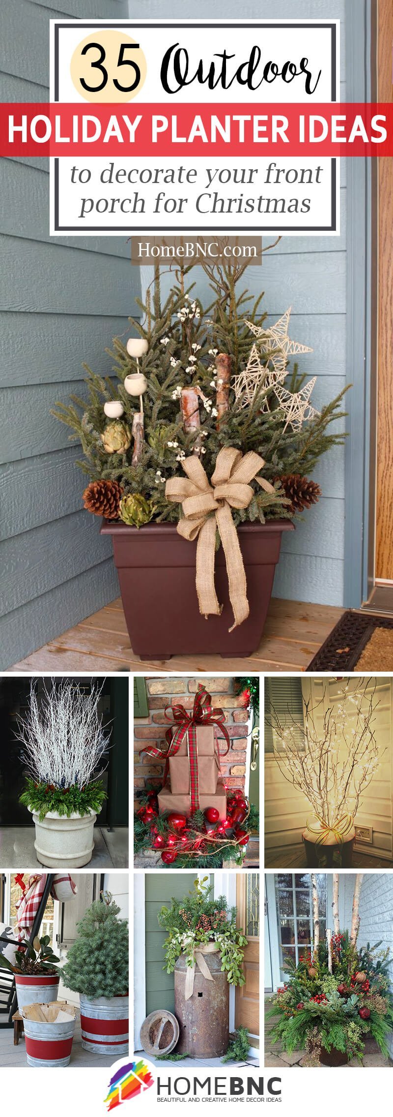 Outdoor Holiday Planter Design Ideas