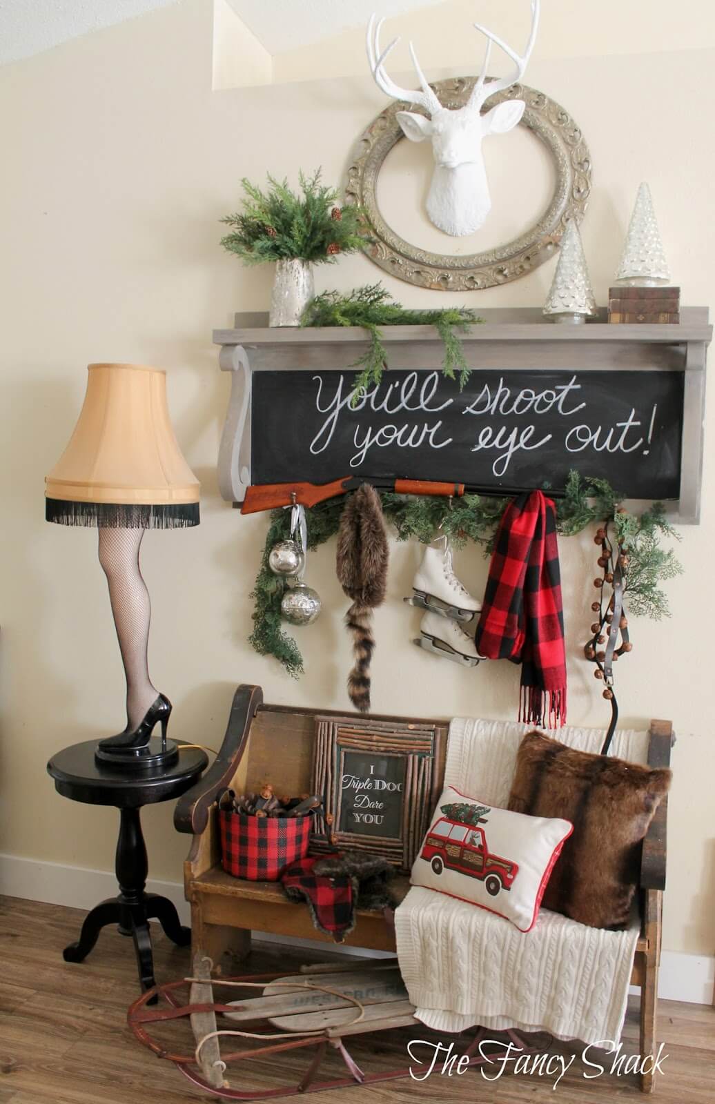 Eclectic Farmhouse Style Entryway with Chalkboard