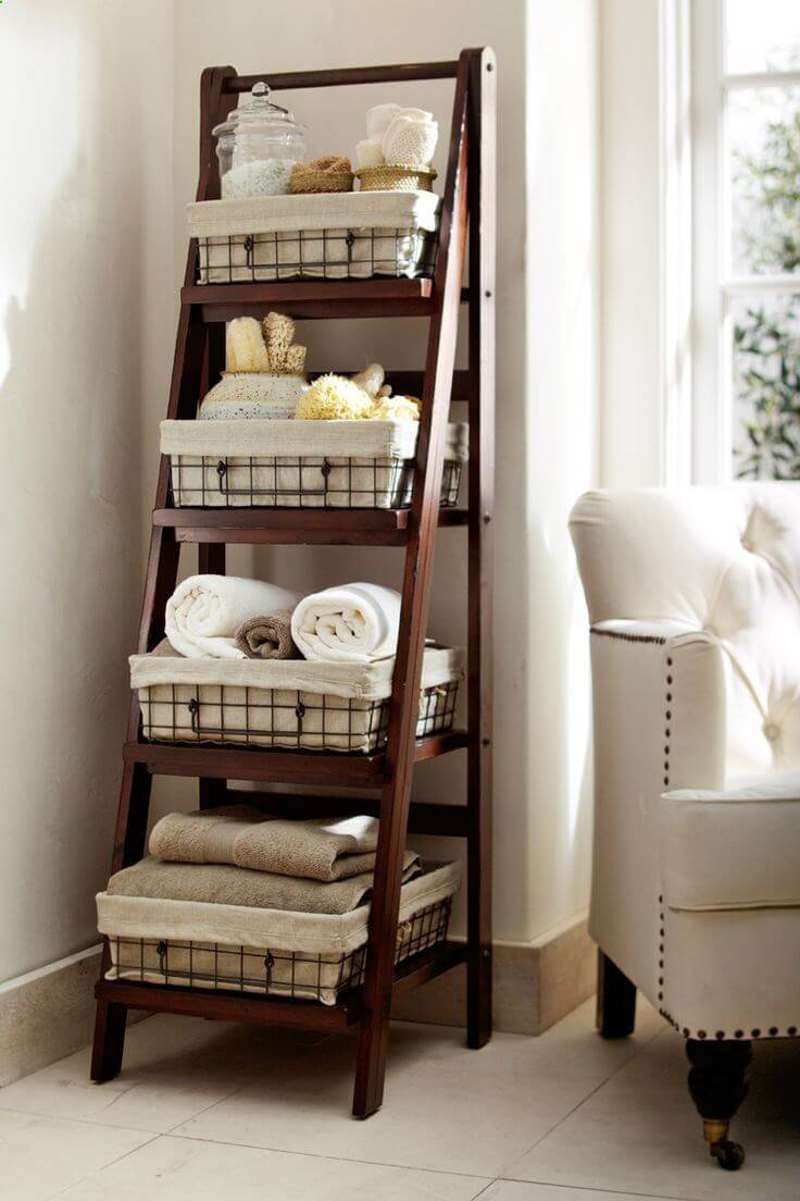 Repurposed Old Ladder Ideas for the Bathroom