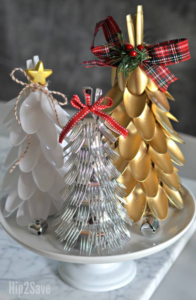 Clever Plastic Silverware Tree Centerpiece