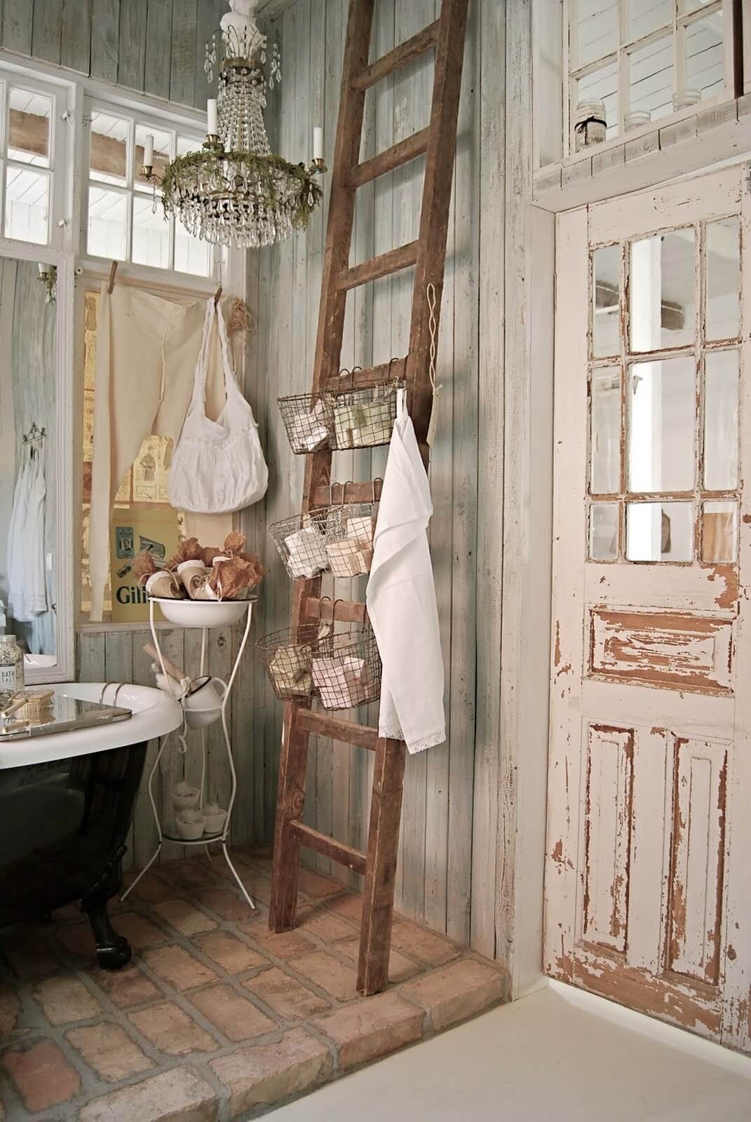 Bathroom Ladder Toiletry Organizing Baskets