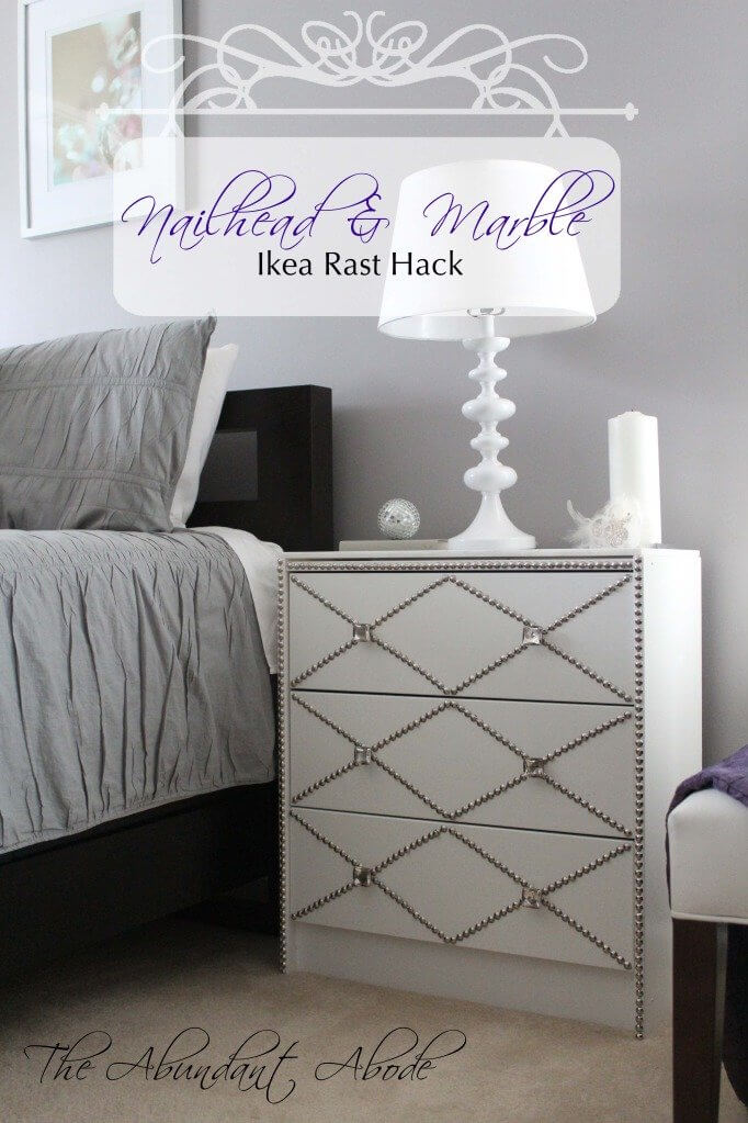 Elegant and Bejeweled White Night-Stand