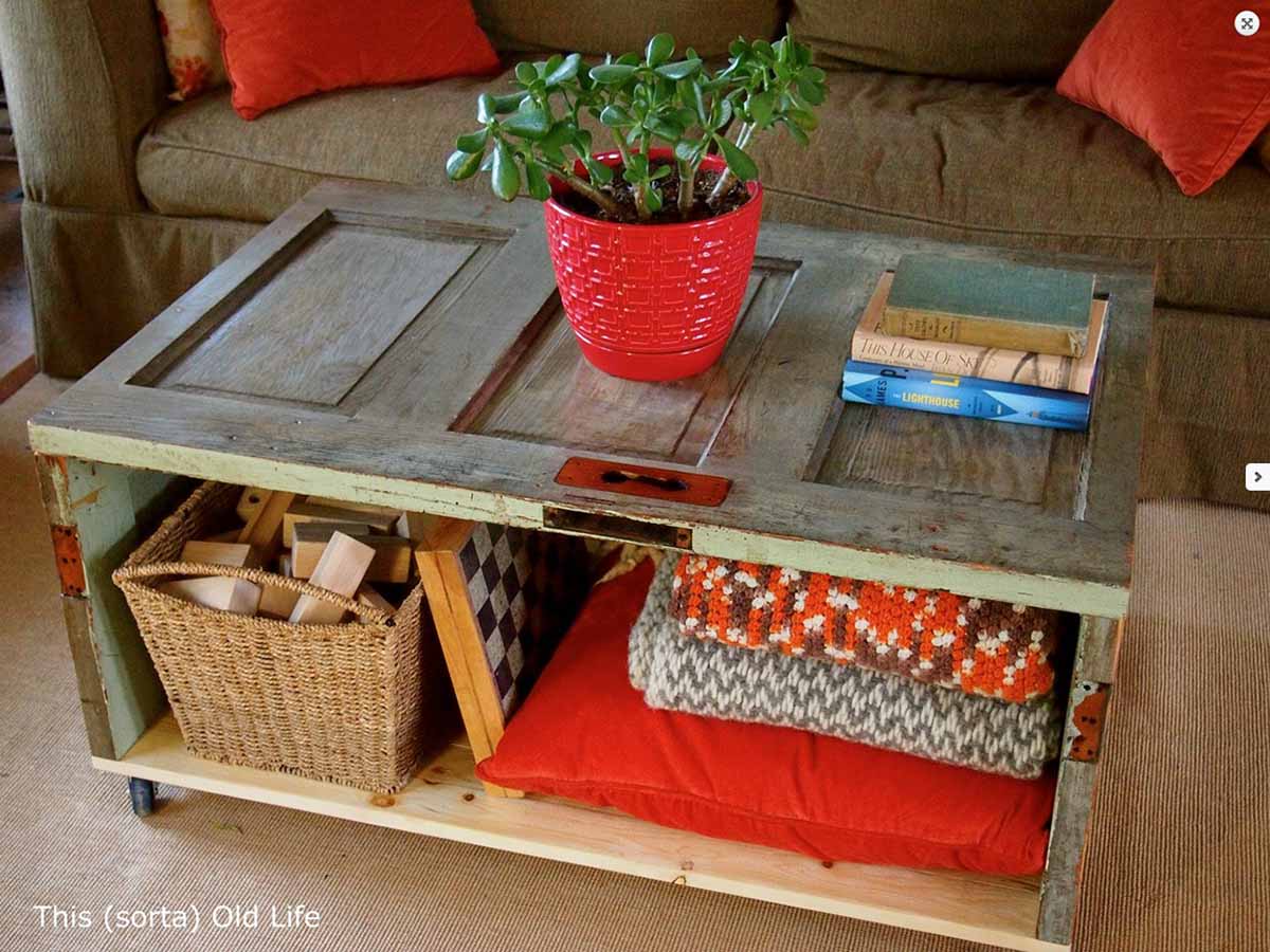 From Old Door to Rolling Coffee Table