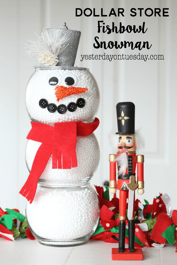 Fishbowl and Styrofoam Bead Snowman