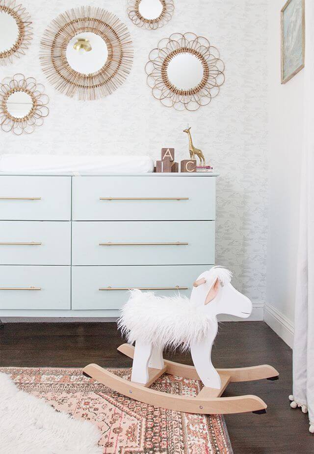 Modern Dresser with Horizontal Gold Handles