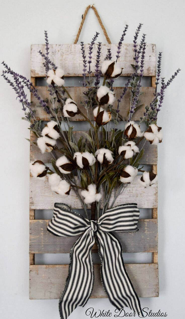 Raw Cotton, Lavender and Gingham Bouquet