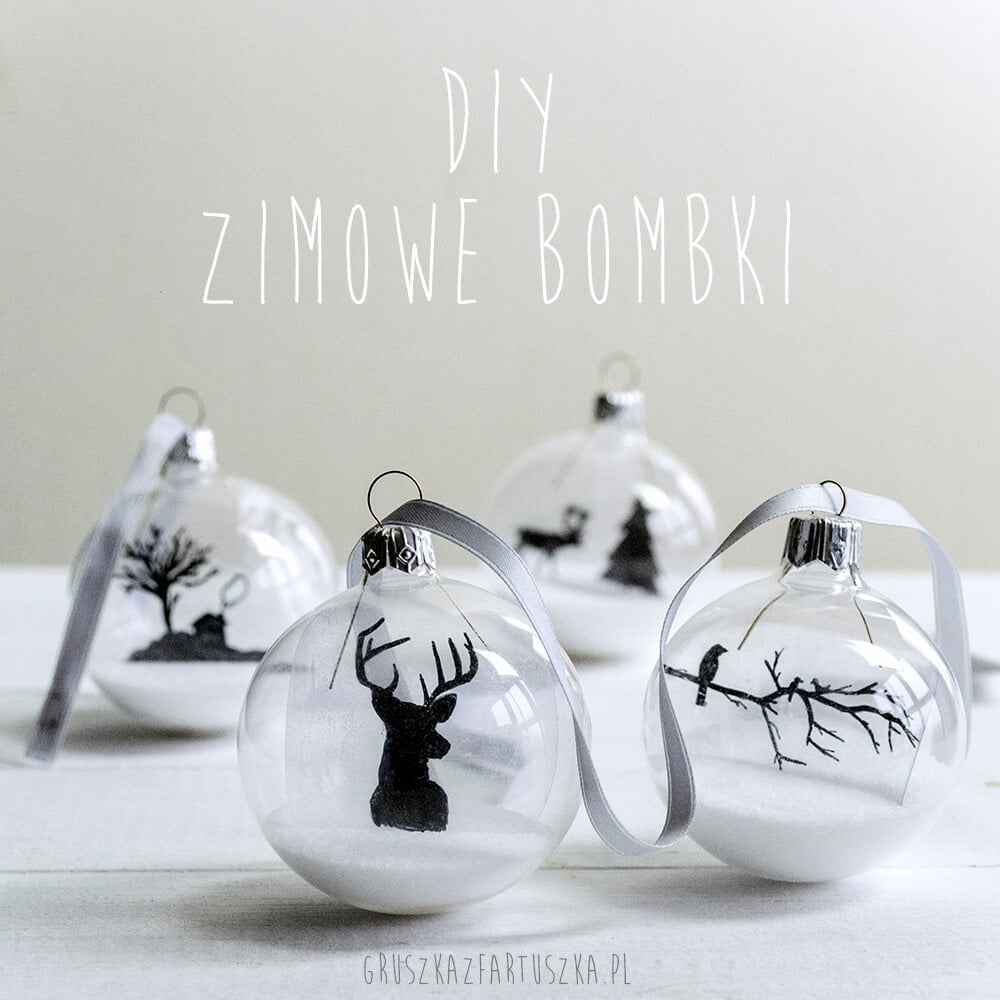 Pretty Hand Stenciled Winter Baubles