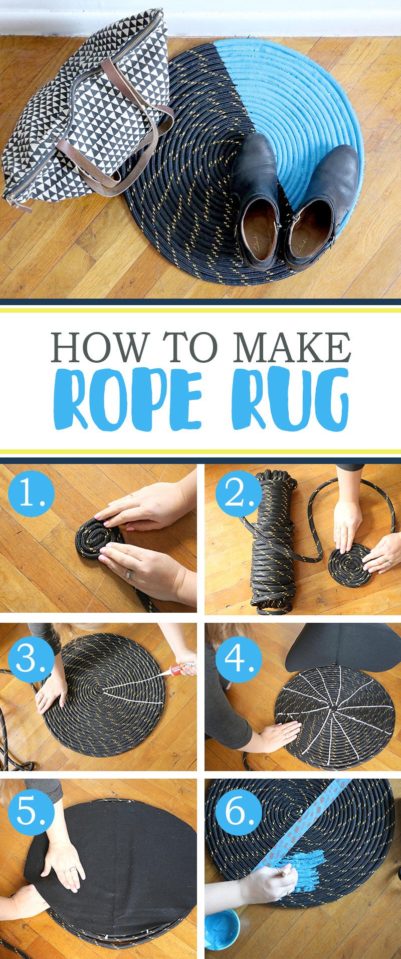 Quick Two-Toned Rope Rug Tutorial