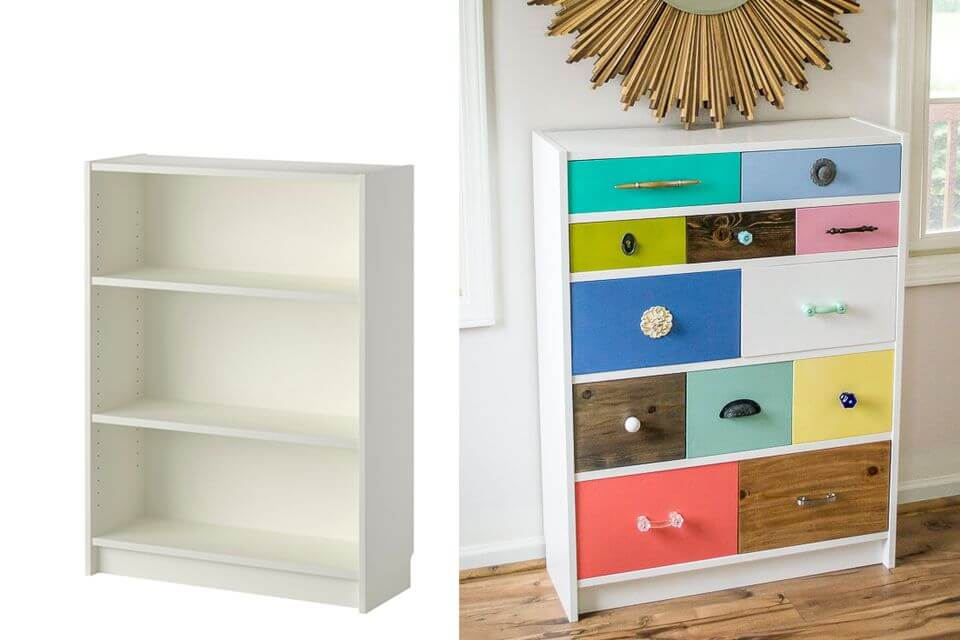 Creative Multi-Colored Shelving Unit