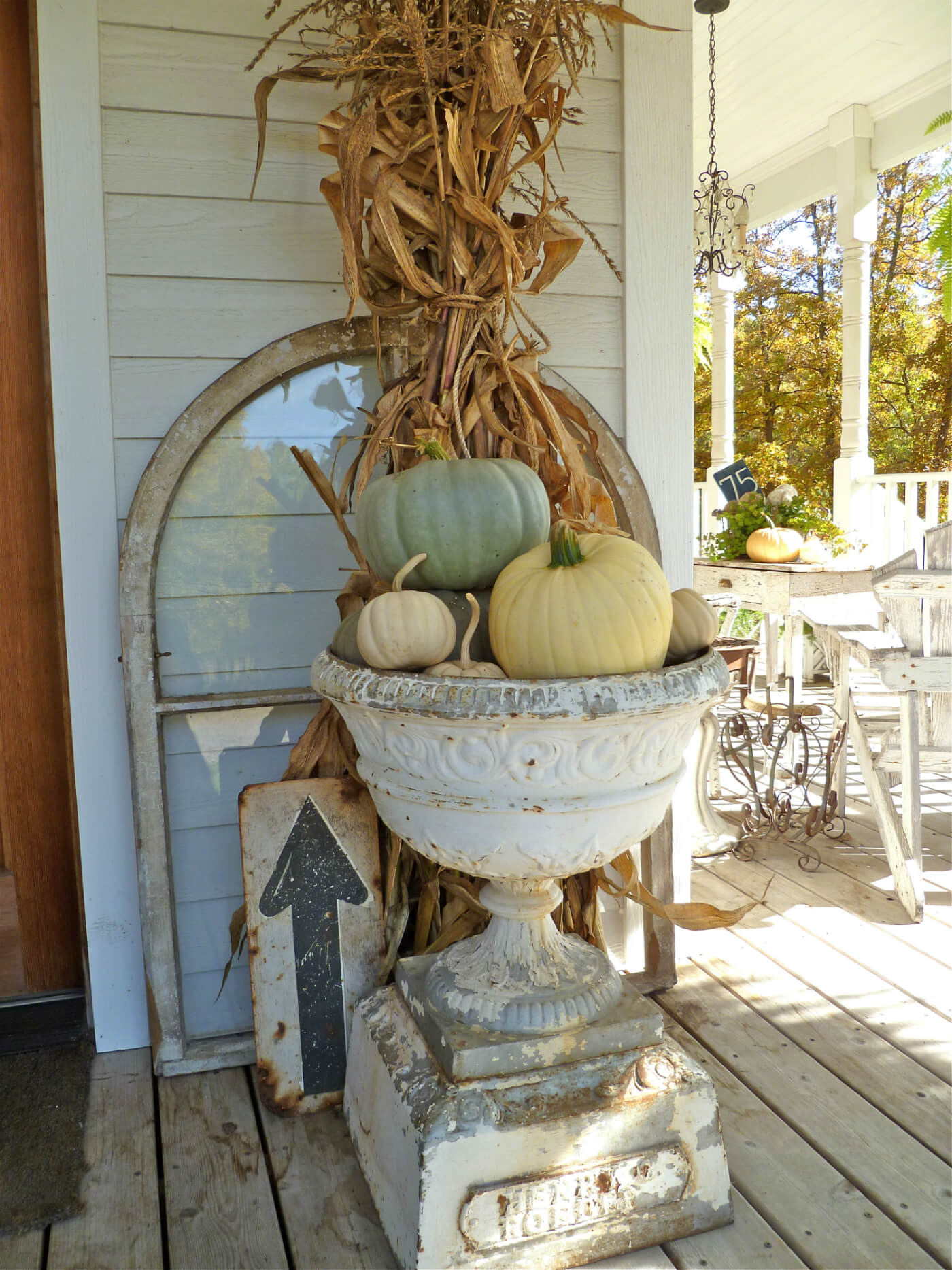 Stunning Fall Urn & Found Sign Decorations