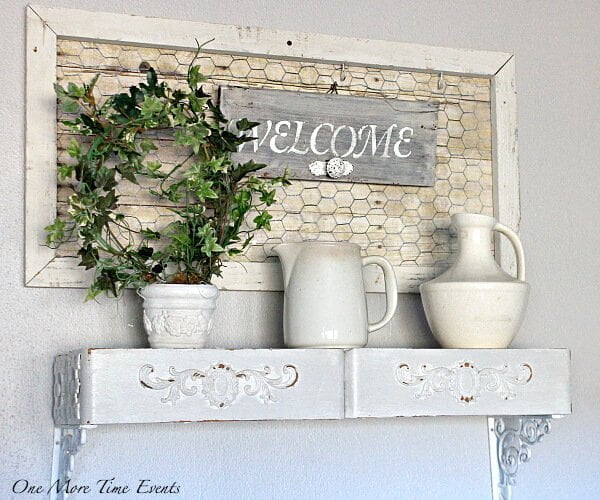 Farm White Ceramics and Upcycled Drawer Shelves