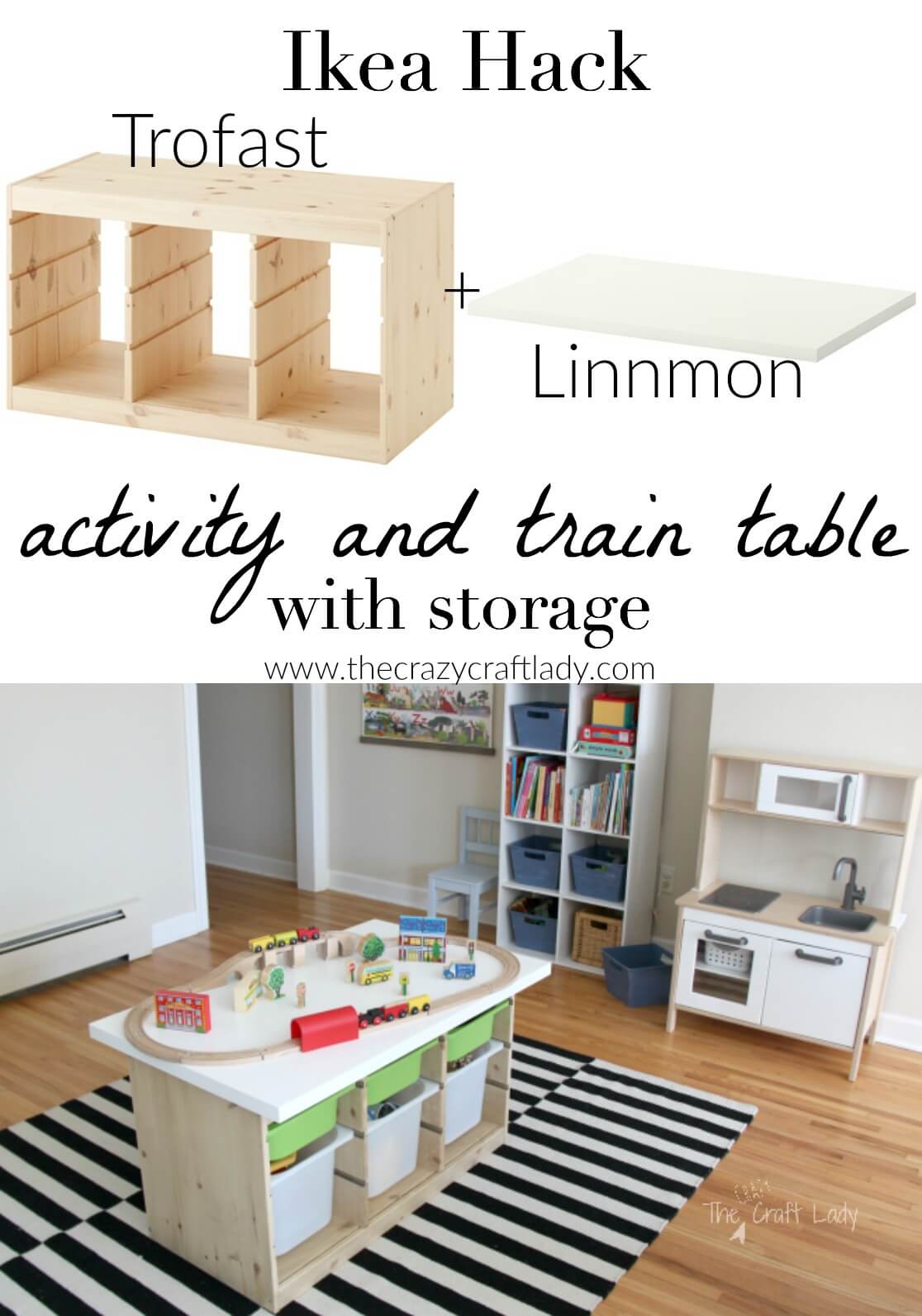 Rectangular Activity Table with Accessible Shelves