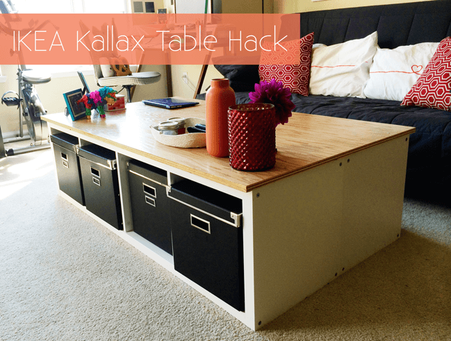 Simple Coffee Table with Underlying Basket Units