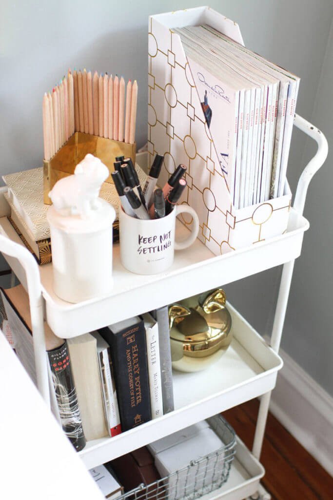 Multi-Layered Trolley With Chic Magazine Storage