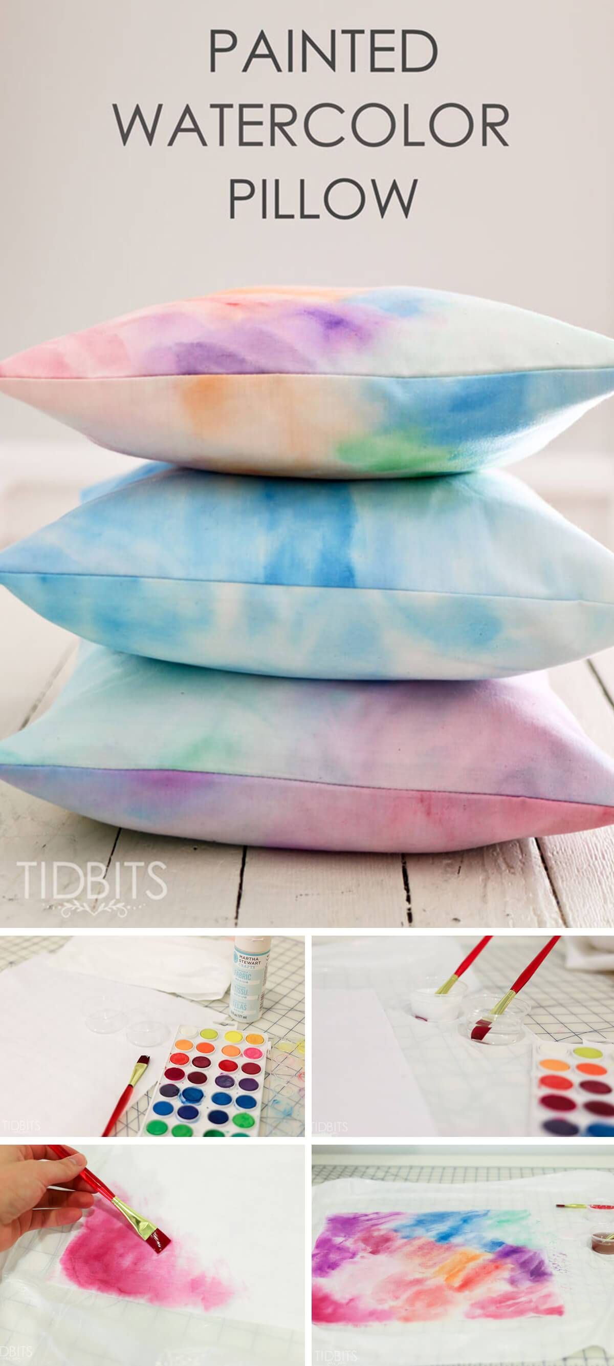 Hand Painted Water Color Pillow