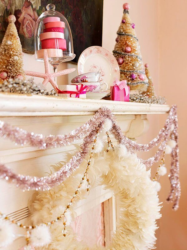 Mixed Garland Fireplace Mantel Décor