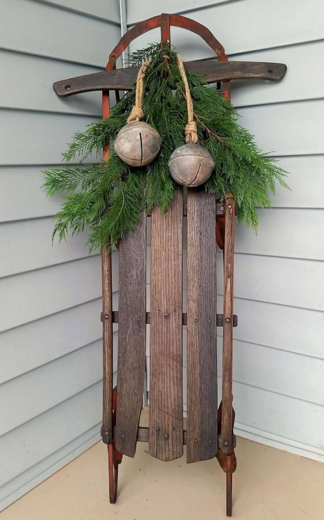 Snowy Days Front Porch Sled Display