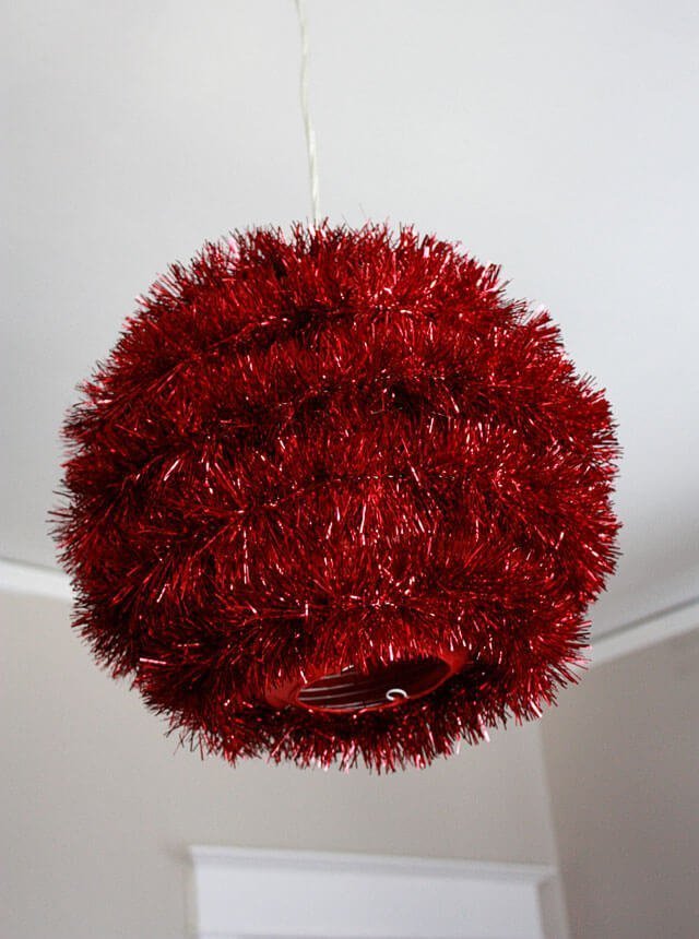 Christmas Edition Red Tinsel Disco Ball