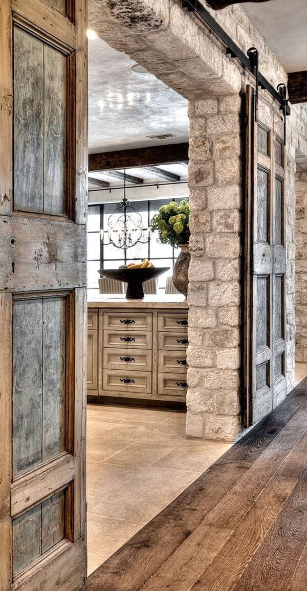 Pocket Doors Make Stone Feel Like Home