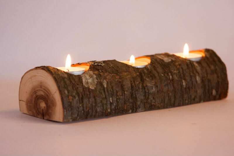 Keep the Home Fires Burning Log Candleholder