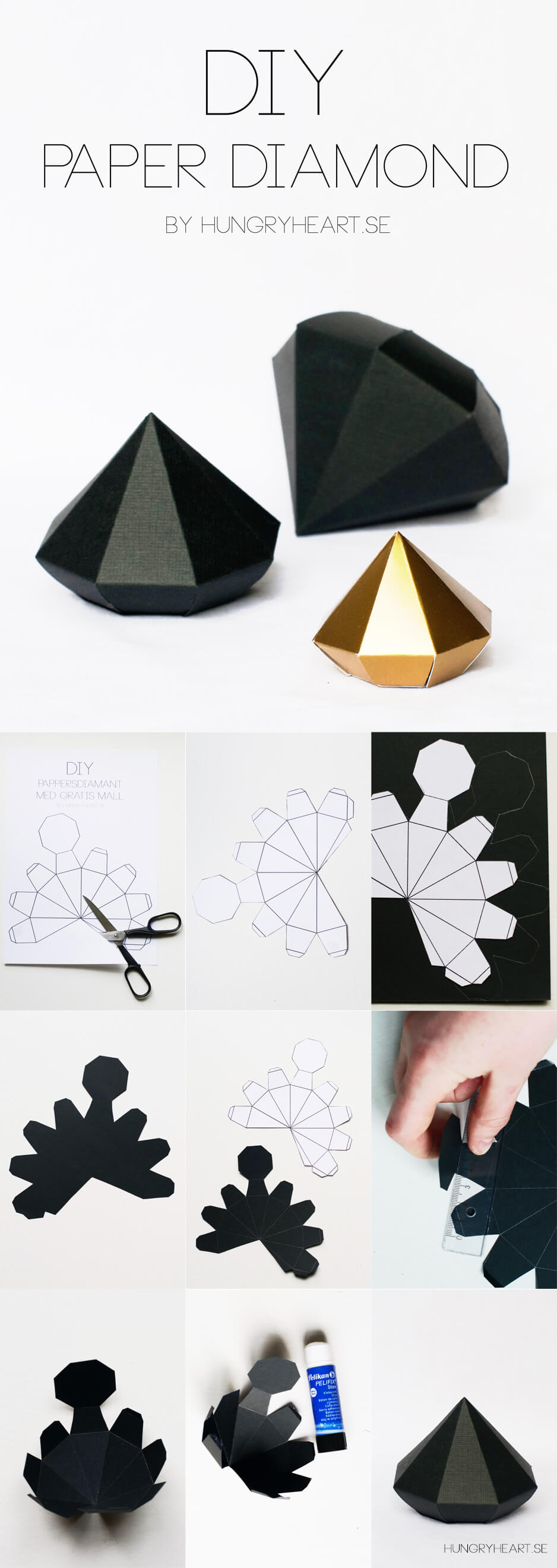 DIY 3D Decorative Paper Gems