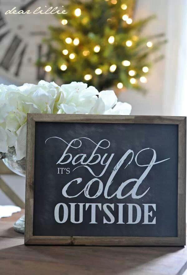 Baby It's Cold Outside Chalkboard Sign