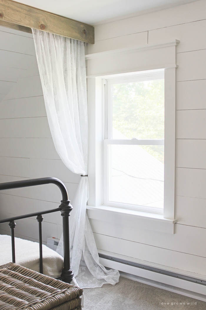 Pretty, Rustic Guest Room Curtain Divider