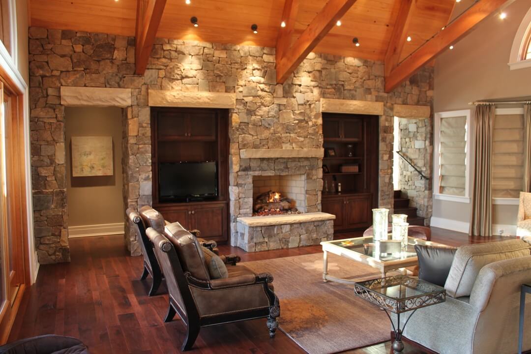 Textural Sandstone Living Room Design