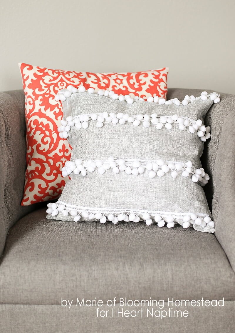 Pompom Trimmed Preppy Throw Pillows