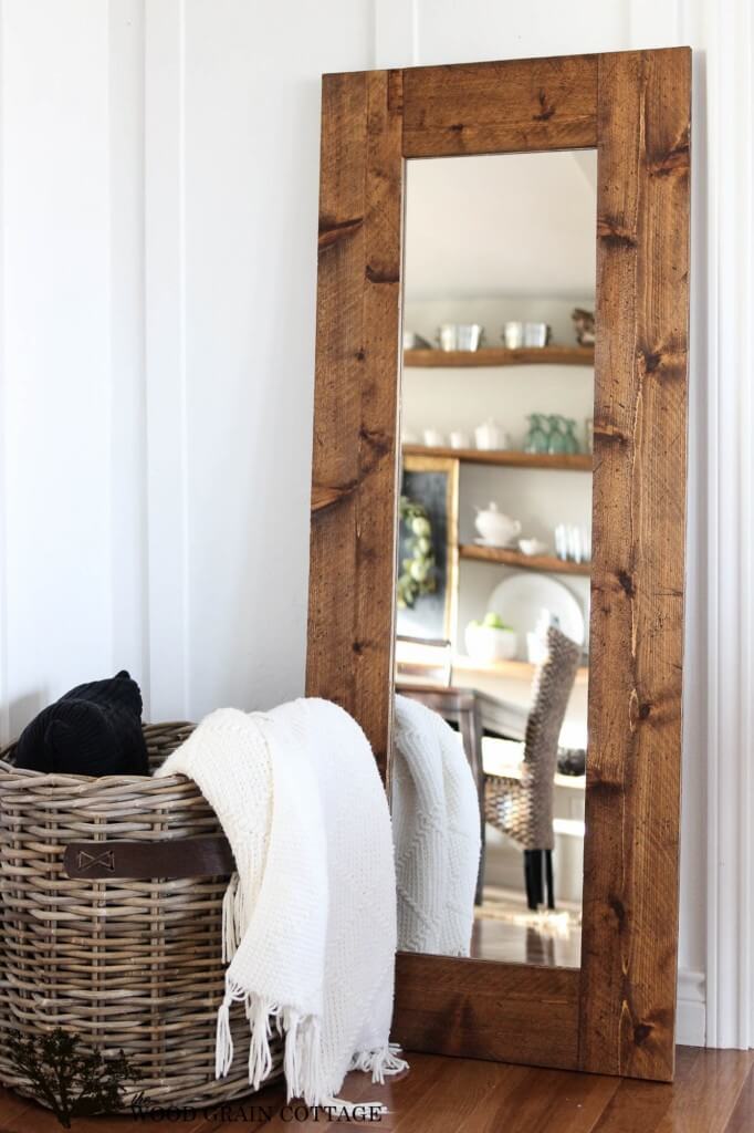 Upcycled Hardwood Door Corner Mirror