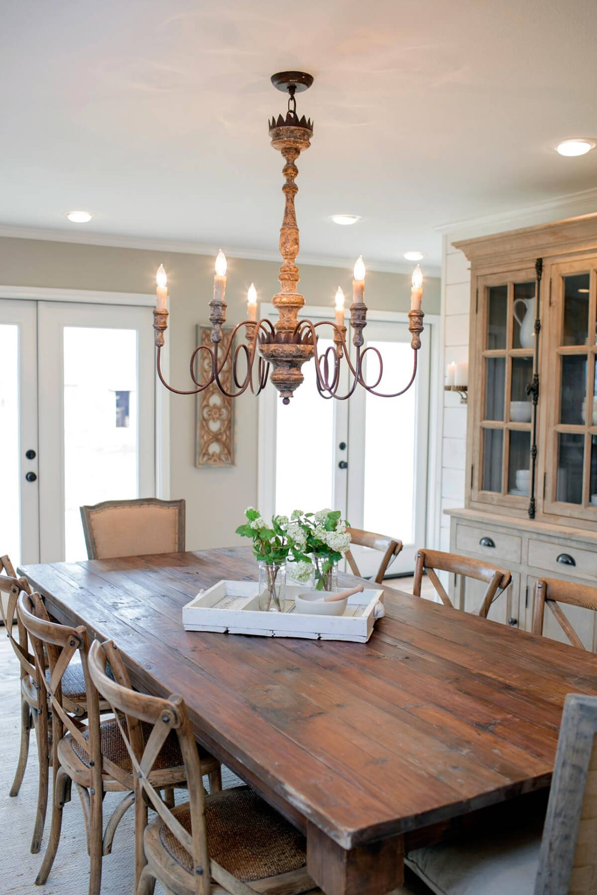 Charming Weathered Iron Chandelier