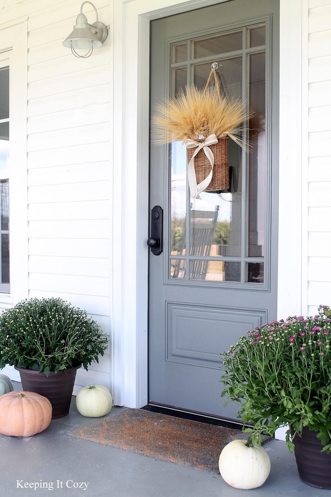 Elegant Neutrals as a Front Door Foundation